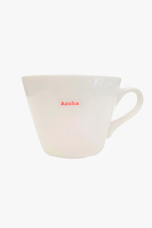 Aroha White Bucket Mug 350ml HW Mugs Keith Brymer Jones   