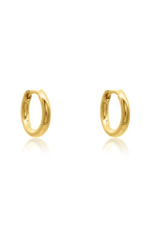 Classic Huggie Earrings Sterling Silver 14K Gold Plated ACC Jewellery Linda Tahija   