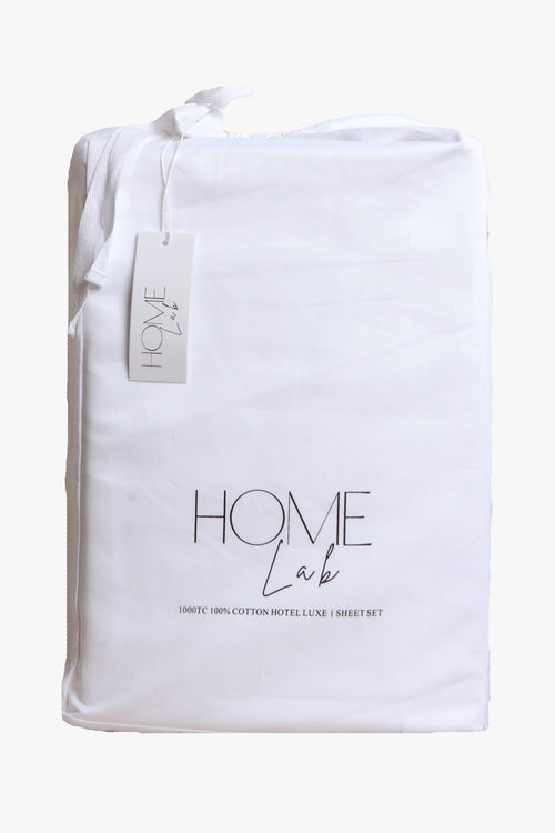 1000TC Cotton SheetSet White Queen HW Linen - Teatowel, Table, Bedding, Towel Home Lab   