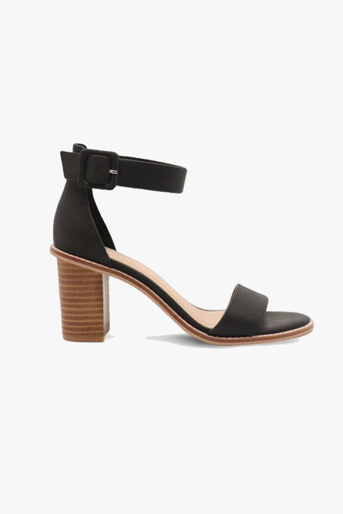 Grady Black Leather Ankle Strap Heel ACC Shoes - Heels Nude   