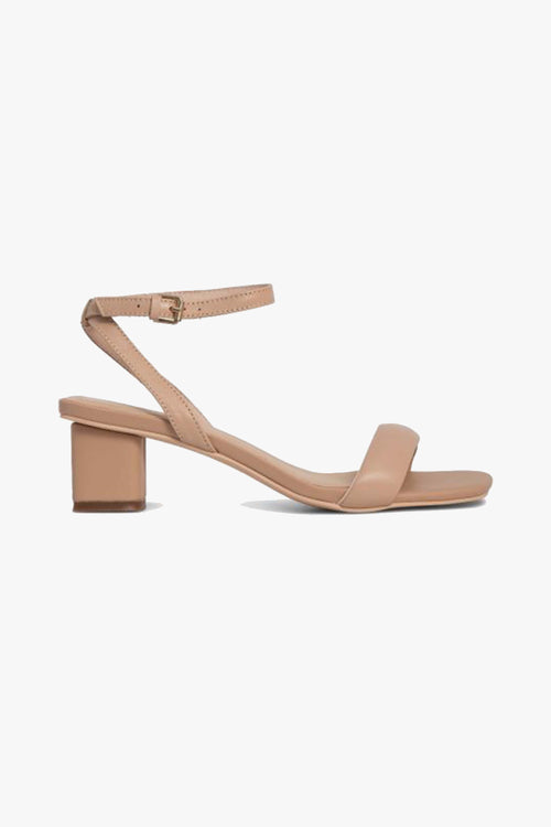 Harlyn Nude Leather Low Heel ACC Shoes - Heels Nude   