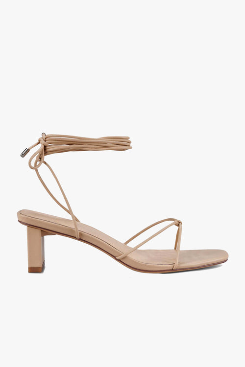 Honey Neutral Ankle Strap Mid Heel ACC Shoes - Heels Sol Sana   