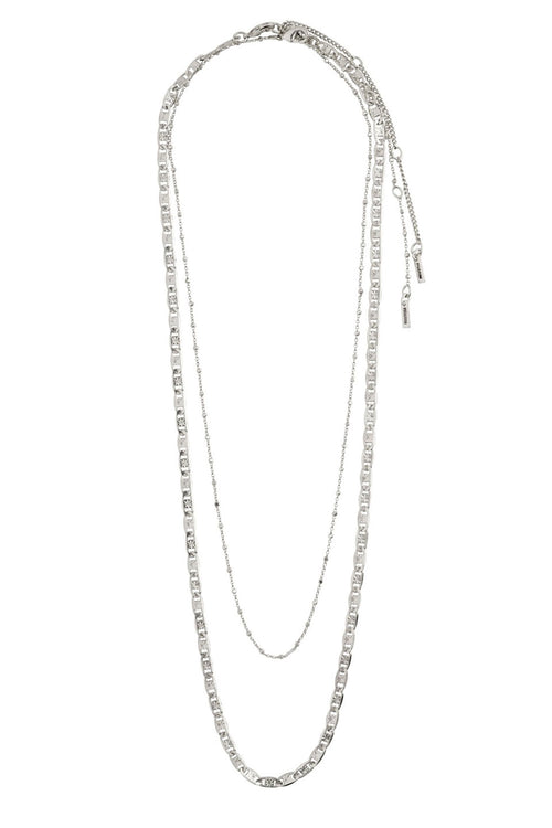 Intuition Double Chain Necklace Silver Plated ACC Jewellery Pilgrim   