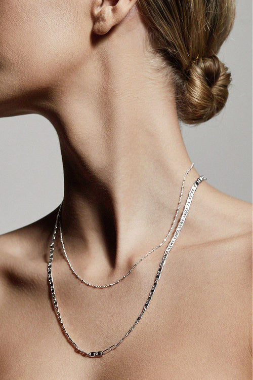 Intuition Double Chain Necklace Silver Plated ACC Jewellery Pilgrim   