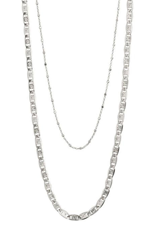 Intuition Double Chain Necklace Silver Plated ACC Jewellery Pilgrim   