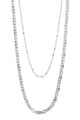 Intuition Double Chain Necklace Silver Plated