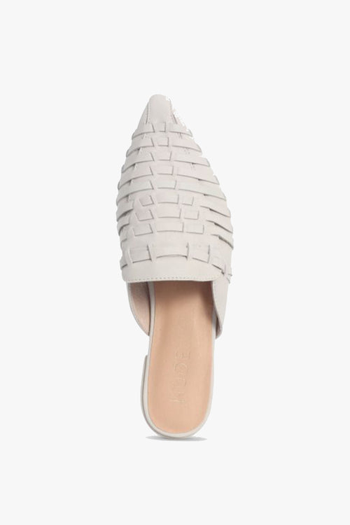 Magnolia Ivory Pointed Woven Leather Mule ACC Shoes - Loafers Nude   