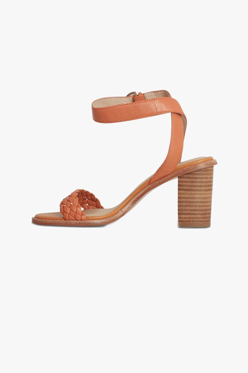 Makena Nude Leather Braided Heel ACC Shoes - Heels Nude   