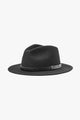 Messer Black Short Brim Black Band Packable Felt Fedora Hat