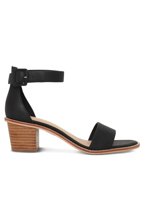 Mickee Black Leather Ankle Strap Heel ACC Shoes - Heels Nude   