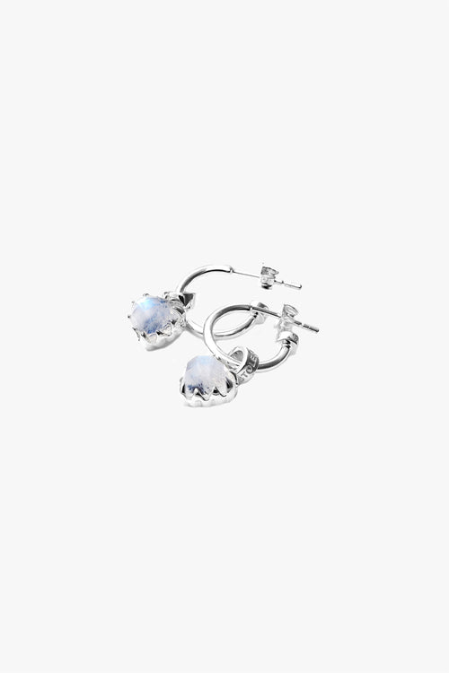 Love Anchor Heart Moonstone Semi Hoop Earring ACC Jewellery Stolen Girlfriends Club   