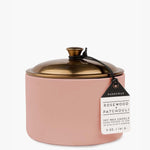 Hygge Rosewood + Patchouli Ceramic Small Candle Brass Lid 140g HW Fragrance - Candle, Diffuser, Room Spray, Oil Paddy Wax   