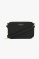 The Kiki Gold Double Zip Mini Crossbody Bag Black Leather