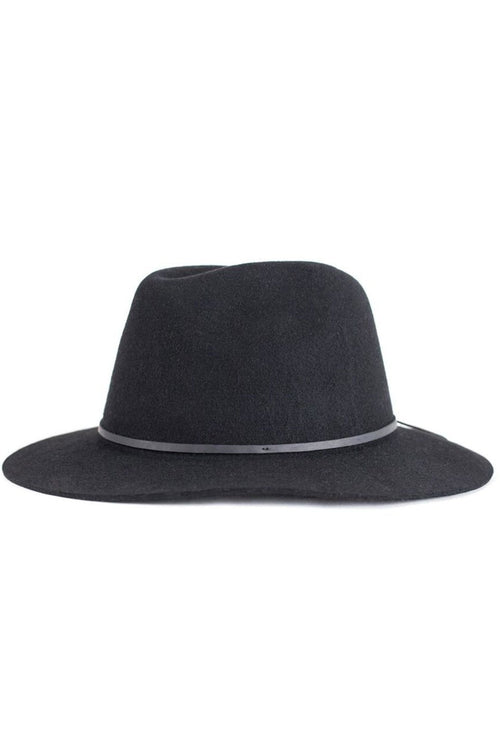 Wesley Fedora Black Wool Felt Hat ACC Hats Brixton   