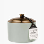 Hygge Wild Fig + Cedar Ceramic Small Candle Brass Lid 140g HW Fragrance - Candle, Diffuser, Room Spray, Oil Paddy Wax   