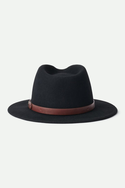 Messer Fedora Black Wool Felt Hat ACC Hats Brixton   