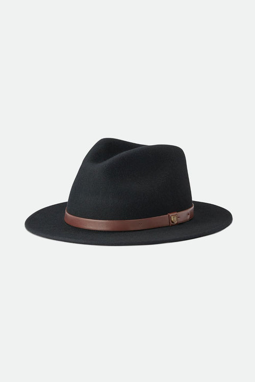 Messer Fedora Black Wool Felt Hat ACC Hats Brixton   